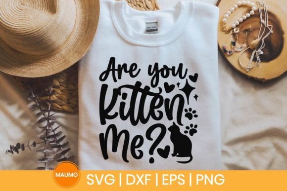 Are You Kitten Me Funny Cat Svg Quote Graphics for Print Templates