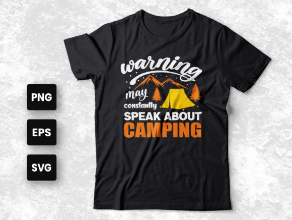 Camping T-shirt Design Graphics for Print Templates