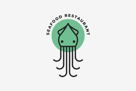 Cuttlefish Linear Logo Vector Design for Modern Graphics