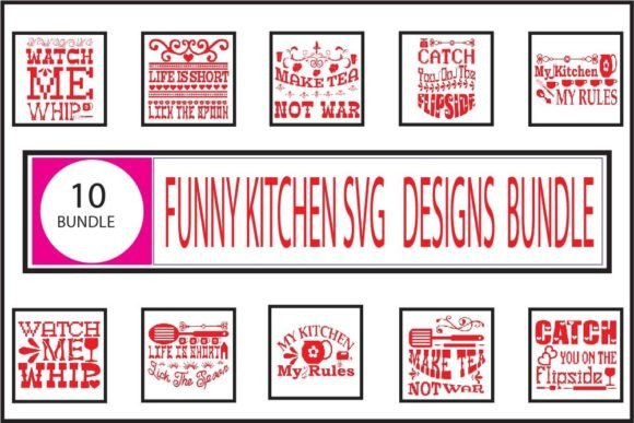 Fun Kitchen Svg Designs Bundle Graphics