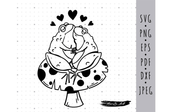 Funny Frogs Couple SVG PNG