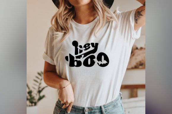 Hey Boo Svg Funny Halloween Shirt Pod Graphics for T-Shirt Designs