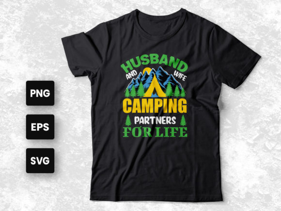 Husband Wife Camping Partners for Life Graphics
