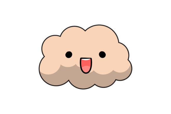 Kawaii Funny Cloud Baby Blue Graphics