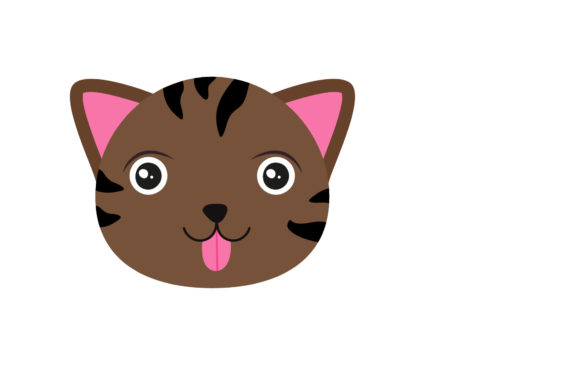 Looking White Cat Funny Flat Face Graphics for Crafting