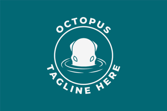 Octopus in Water Logo Vector Design for Branding